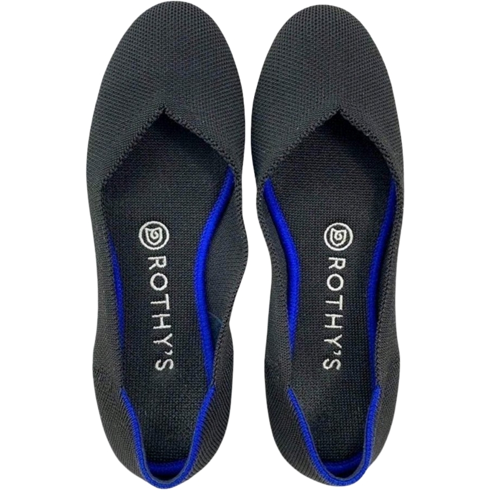 Rothy's Round Toe Black Ballet Flats Slip On Shoes SIZE US W9.5 - Picture 11 of 14